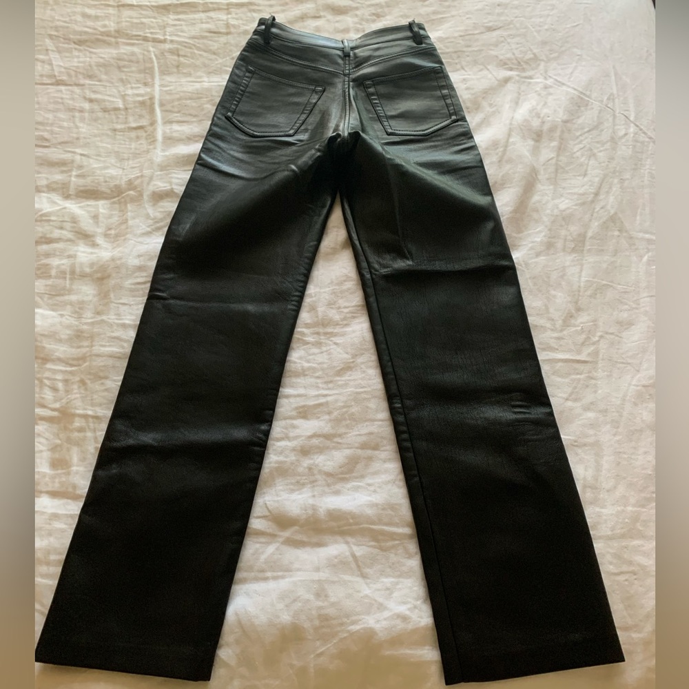 aritzia wilfred black leather pants size 00